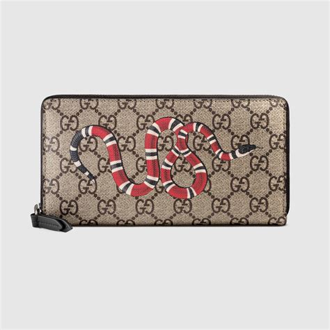 gucci gg supreme zip around wallet|Gucci wallet snake original.